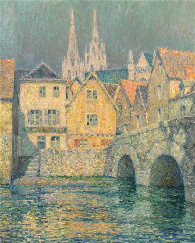 Henri Le Sidaner - 246, Vecchie case a Chartres